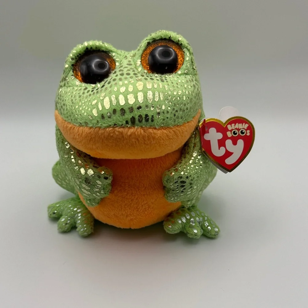 Ty Beanie Boos Speckles Frog Plush 2014 Green Stuffed Animal with Tag 3/$30